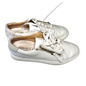 Frankie 4 Billie Zip White Leather Women's Sneaker Sz 9.5